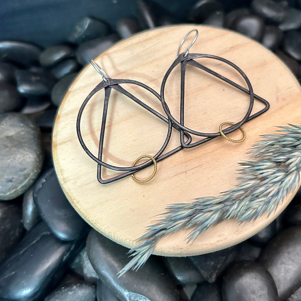 Circle and Triangle Alchemy Dangle Earrings