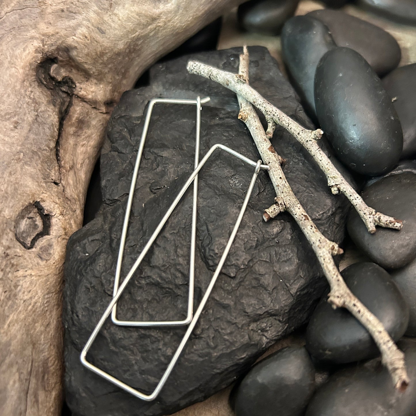 Rectangle Hoop Style Earrings