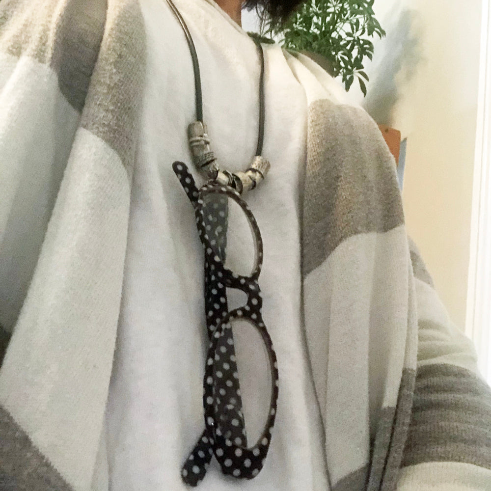 Adjustable OOAK Recycled Sterling and Leather Fidget Necklace