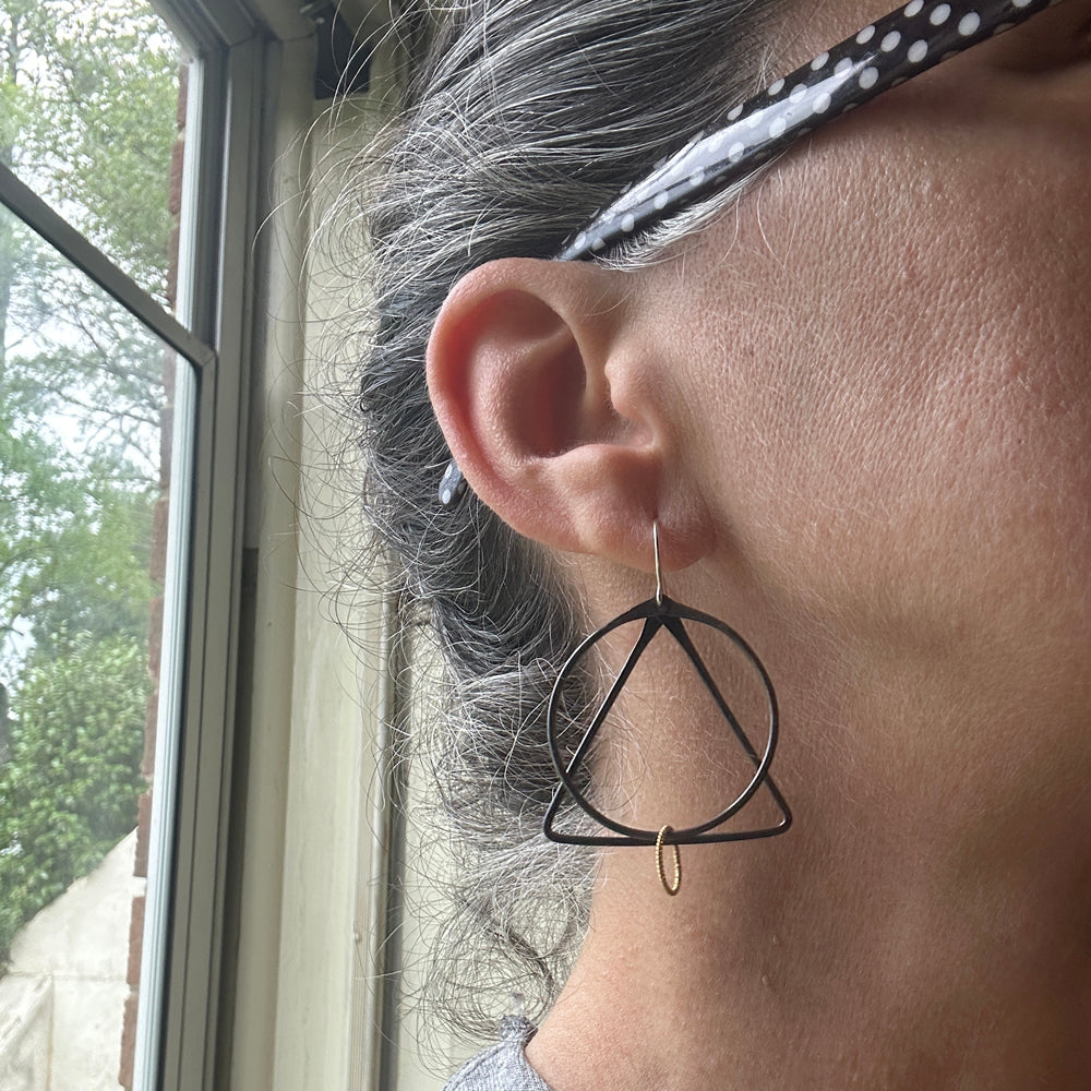 Circle and Triangle Alchemy Dangle Earrings