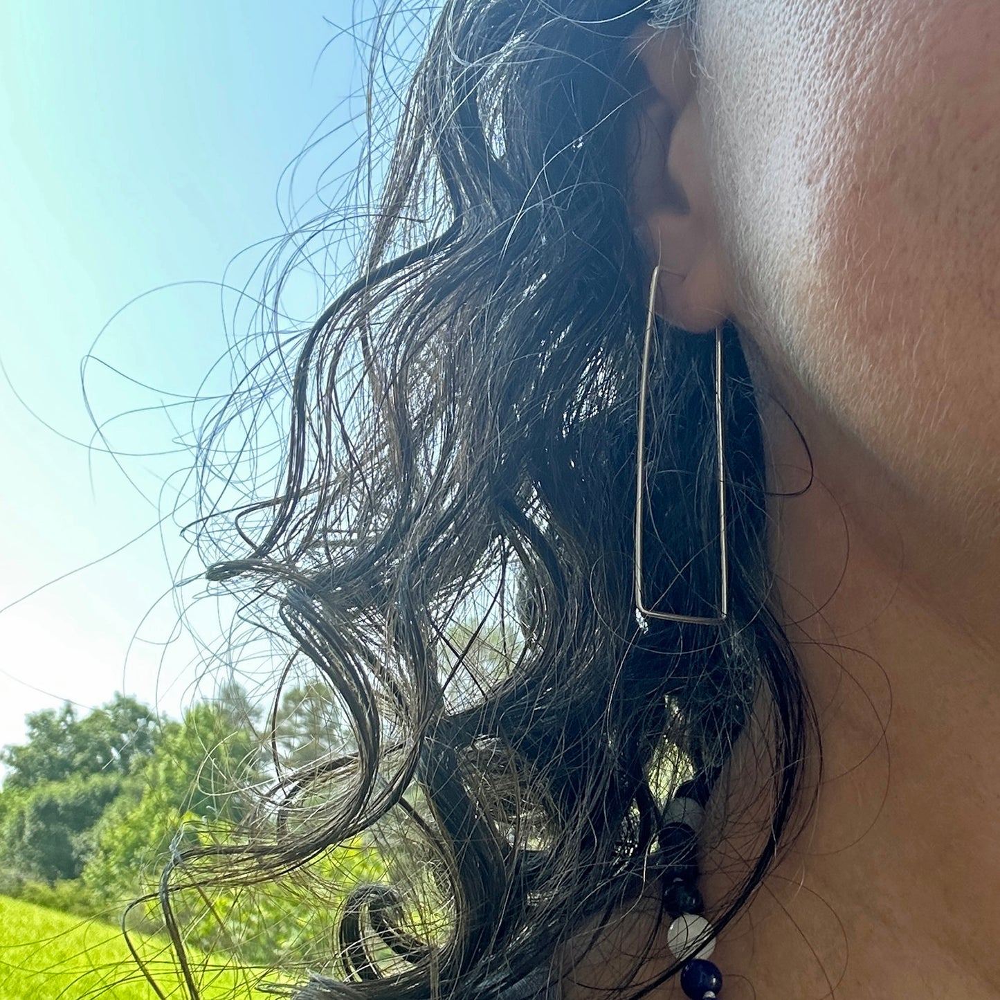 Rectangle Hoop Style Earrings