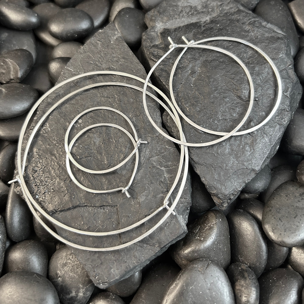 Classic Hammered Hoop Earrings